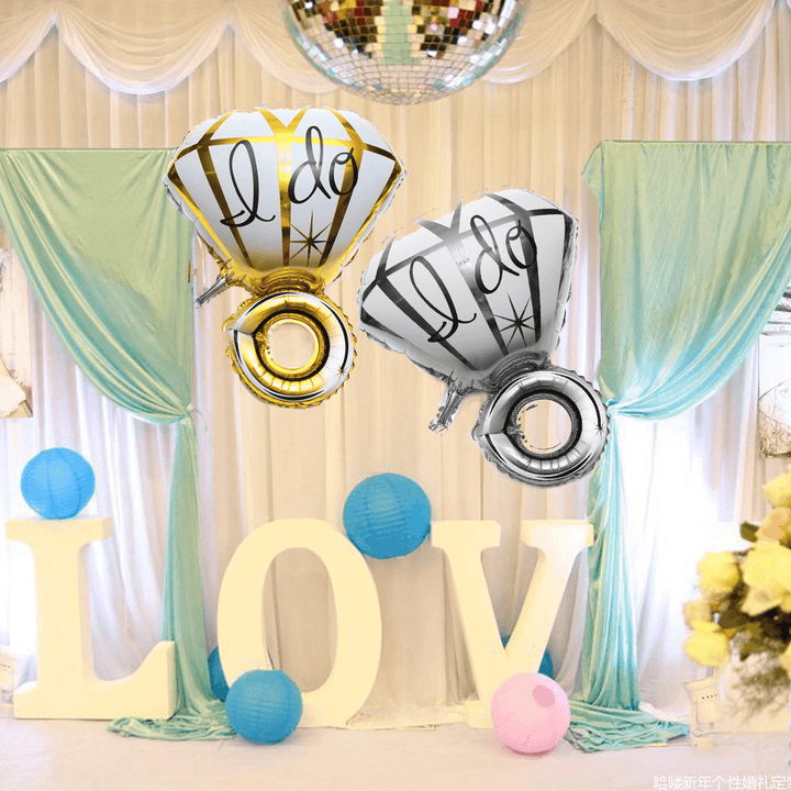 Big Diamon Ring Aluminum Foil Balloon I DO Balloons Proposal Valentine Wedding Party Decoration - MRSLM