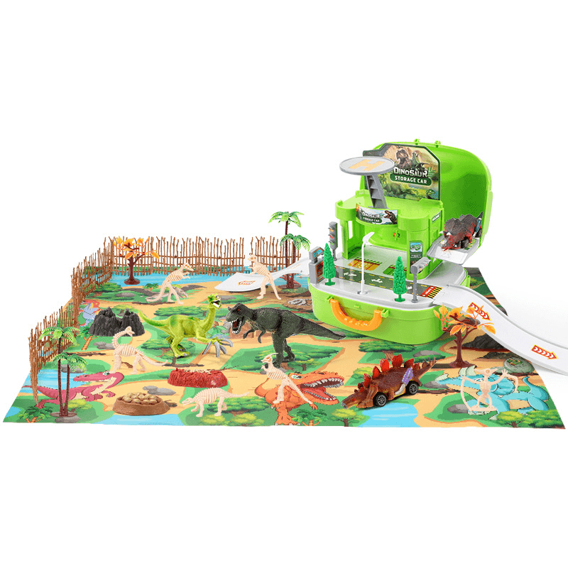 Assembled Dinosaur Car Simulation Tyrannosaurus Model with Map Scene Set - MRSLM