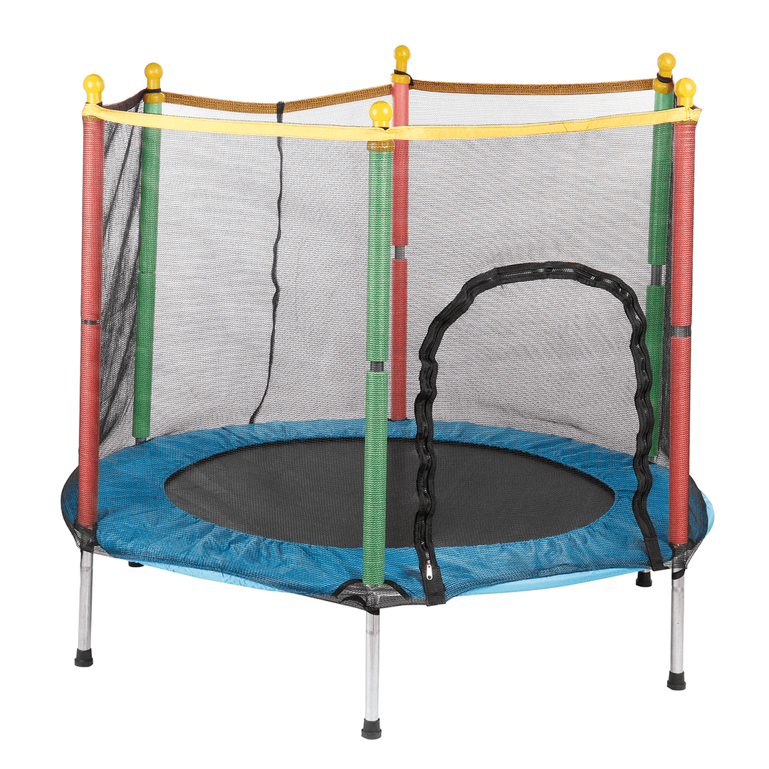 55'' Kid Jumping Trampoline Safety Net Enclosure Jump Sport Exercise Equipment Max Load 200Kg - MRSLM