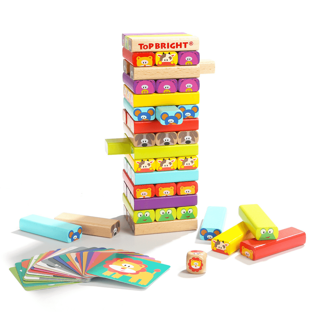 Children'S Jenga Parent-Child Interactive Rainbow Tower Draw Blocks - MRSLM