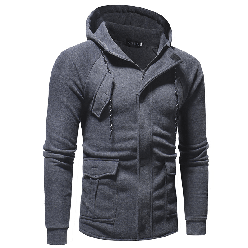 New Concealed Access Control Zipper Men'S Hooded Casual Sports Suit - MRSLM