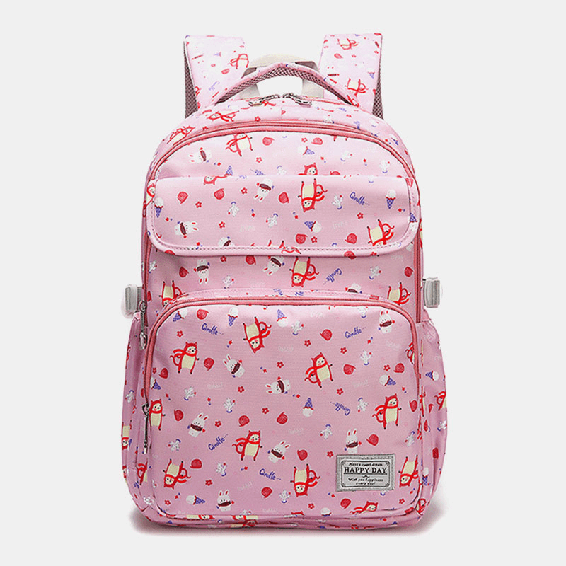 Women Waterproof Large Capacity Print Nylon Casual Backpack - MRSLM