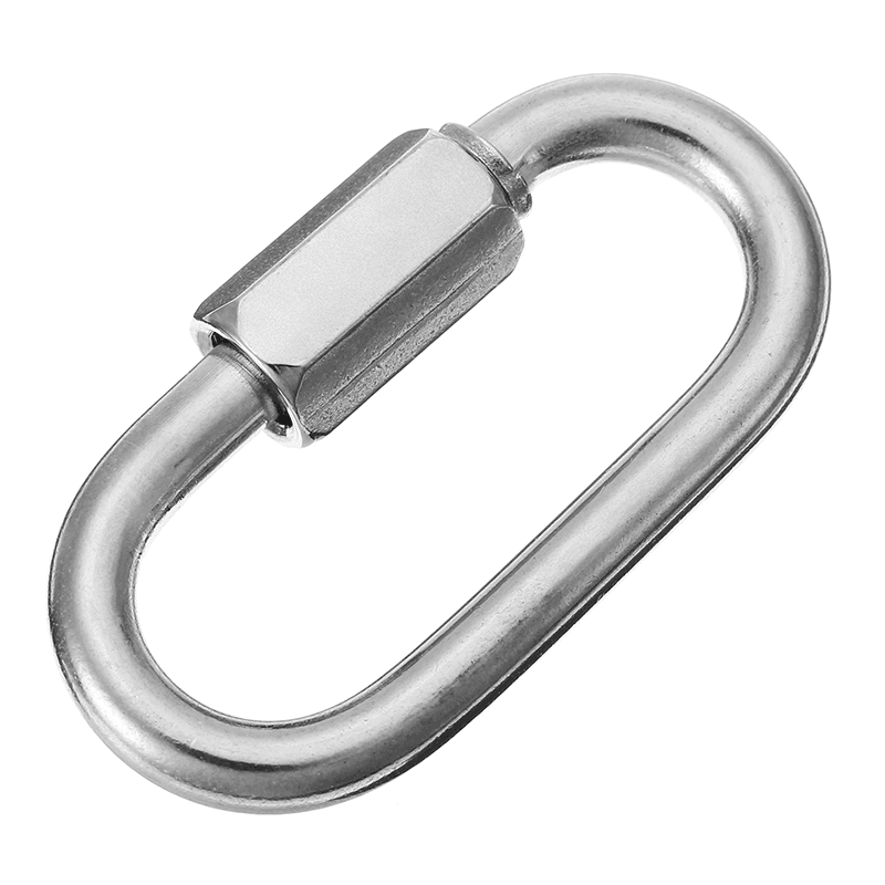 5Mm 304 Stainless Steel Quick Link Marine Oval Thread Carabiner Chain Connector Link - MRSLM