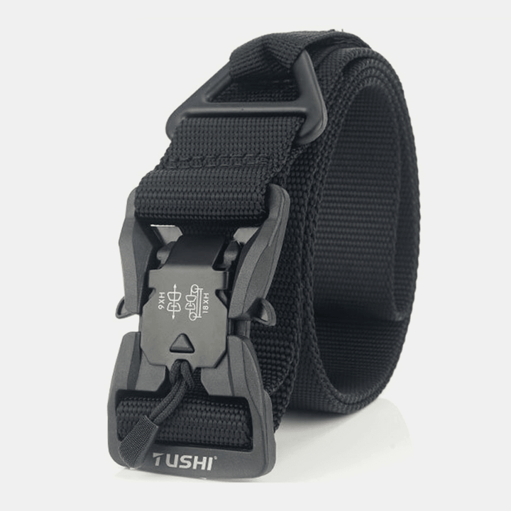 Men Nylon Braided 125Cm Magnet Quick Release Insert-Buckle Multifunctional Outdoor Training Tactical Belts - MRSLM