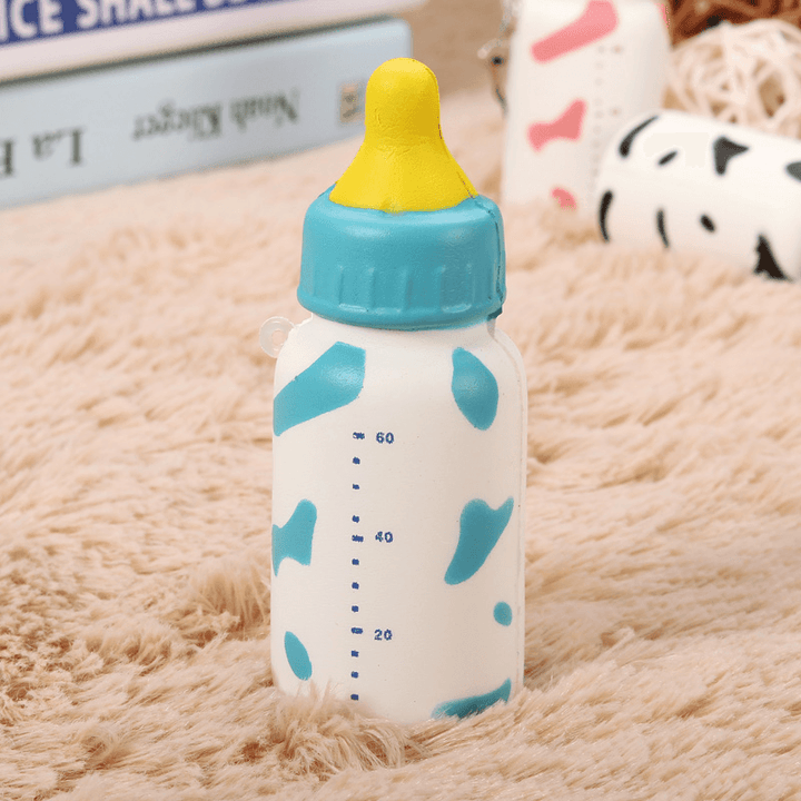 Squishy Milk Nursing Bottle Toy Cute Kawaii Phone Bag Strap Pendant 10X4Cm - MRSLM