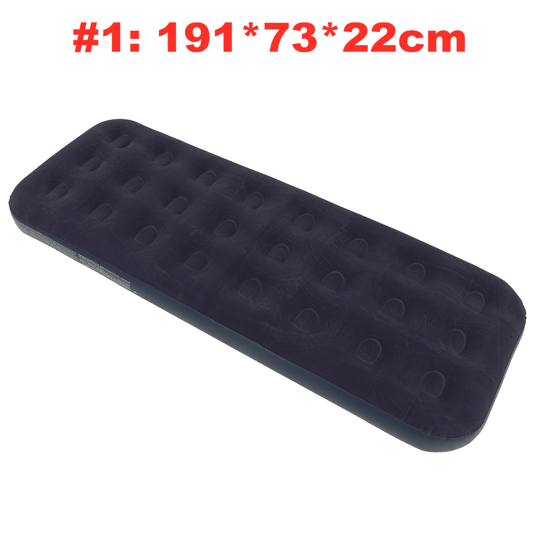 PVC Inflatable Bed Inflatable Mattress Air Mattress Bed Single Double Wide Soft Mattress Comfortable Outdoor Home - MRSLM