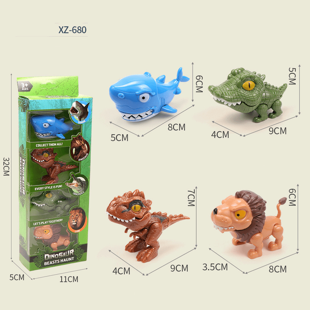 Children'S Finger Dinosaur Multi-Style Storage Truck School Bag Light Music Doll Model - MRSLM