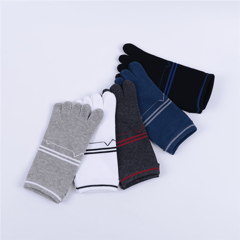 Men Cotton Deodorant Sweat Five Toe Socks - MRSLM