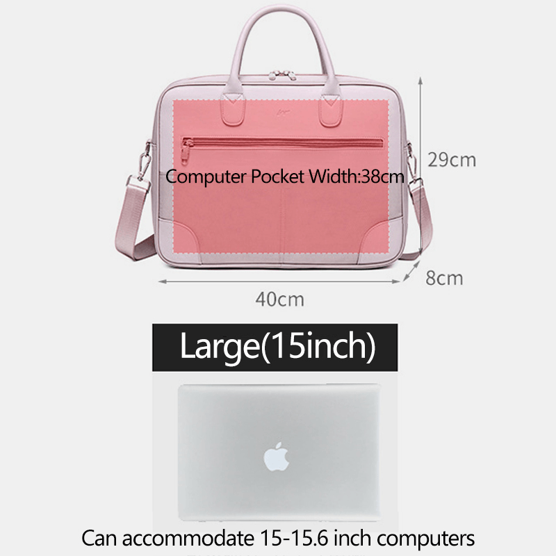 Women Multi-Compartment Waterproof Crossbody Bag Lightweight Breathable 13.3/14/15.6 Inch Laptop Shoulder Bag Handbag - MRSLM