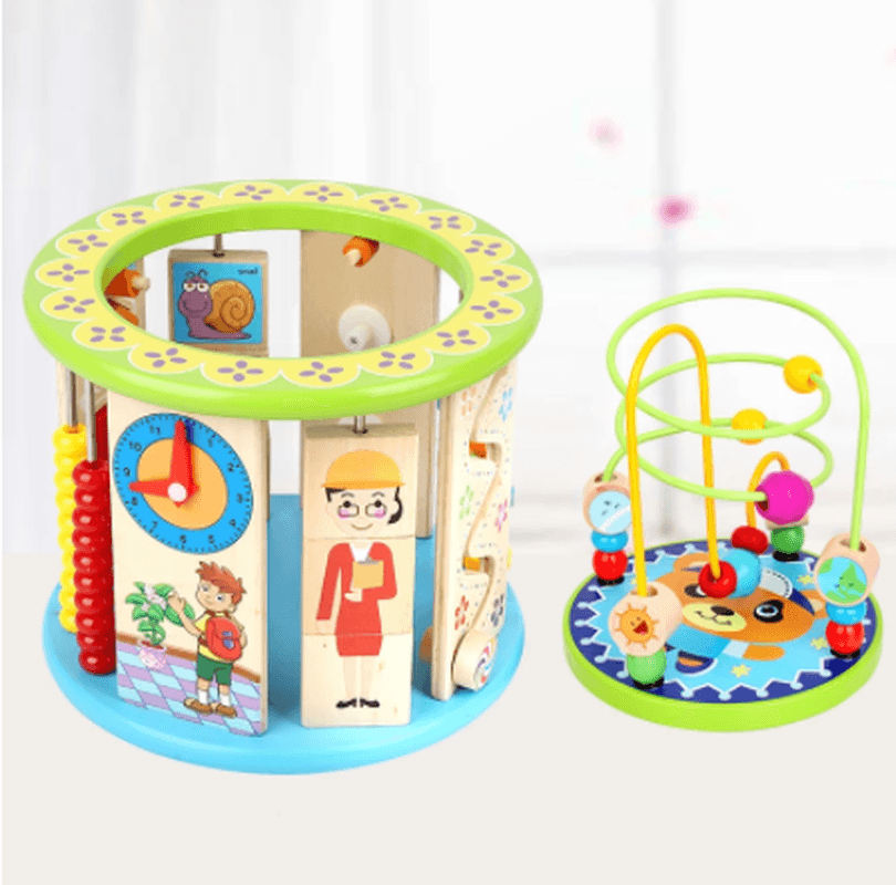 Treasure Box Toys Multifunctional 10-In-One Puzzle Bead around Wooden Toys - MRSLM