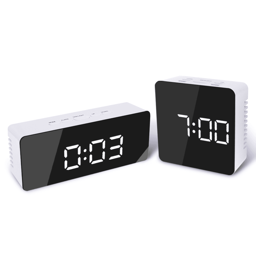 [2019 Third Digoo Carnival] Digoo DG-DM1 Wireless USB Mirror LED Digital Therometer Temperature Night Mode Black Alarm Clock - MRSLM