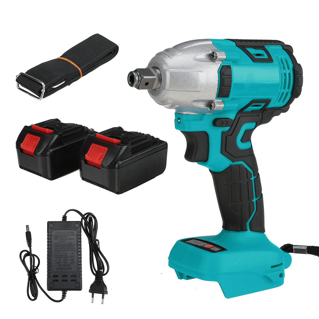 330N.M Cordless Electric Wrench Brushless Impact Wrench W/ 1/2Pcs Battery & 5 Sockets - MRSLM