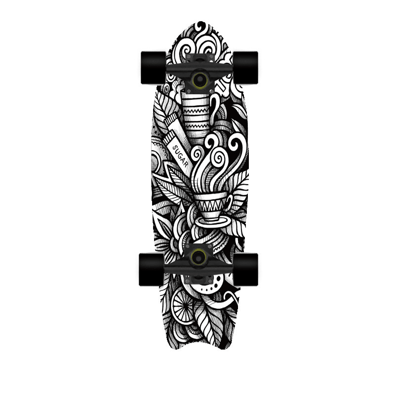 72X20Cm Adult Longboard Natural Maple Complete Skateboard Double Kick Deck Beginner＆Professional for Cruising Carving Free-Style Downhill Max Load 150Kg - MRSLM