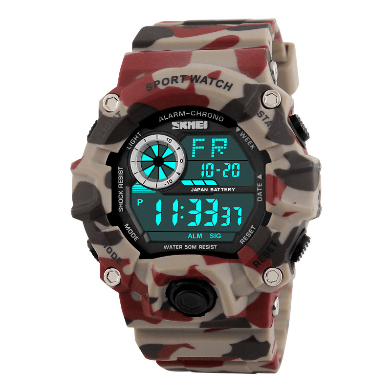 SKMEI 1019 Digital Watch Fashion Multi-Funcional Sports Chronograph 50M Waterproof Men Wrist Watch - MRSLM