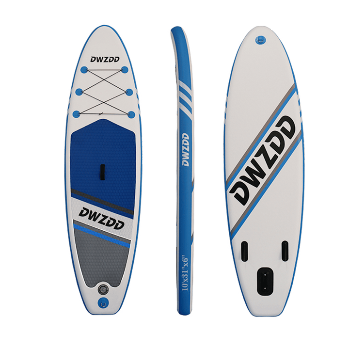 DWZDD Stand up Paddle Board Thick Surf Board with Inflatable Valves Paddle Stretch Rope Repair Kits Fins Footrope Pump - MRSLM