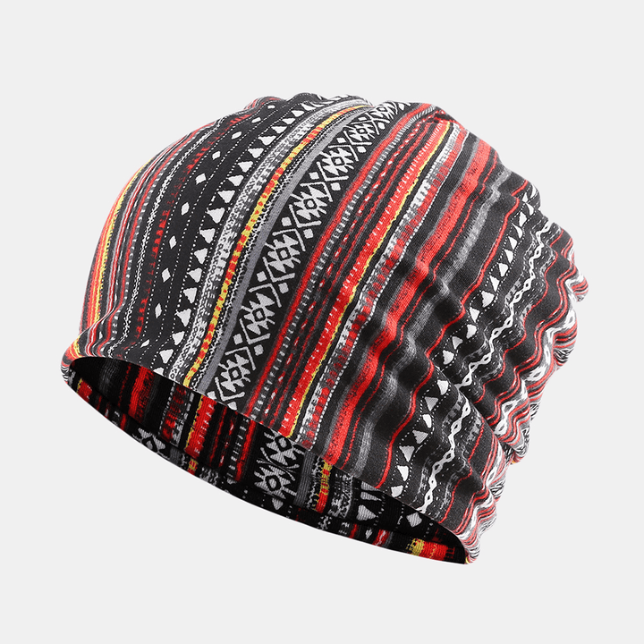 Women Cotton Multi-Purpose Printing Beanie Cap Neck Gaiter Face Shield Hats Bandana - MRSLM