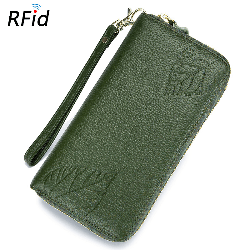 RFID Genuine Leather 6Inch Phone Bag Long Wallet - MRSLM