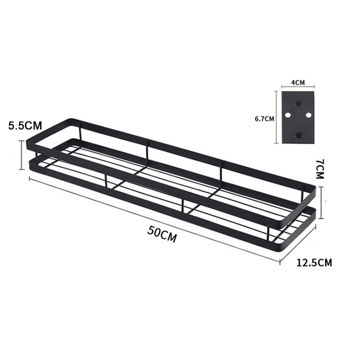 Kitchen Wall Shelf Storage Organizer Shelf Spice Rack Punch Free Storage Rack - MRSLM