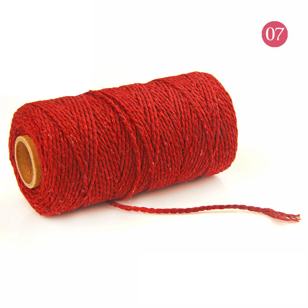 2Mmx100M Multi-Color Cotton Twist Rope DIY Materials Macrame Rustic Rope Hand Craft Rope Brush - MRSLM