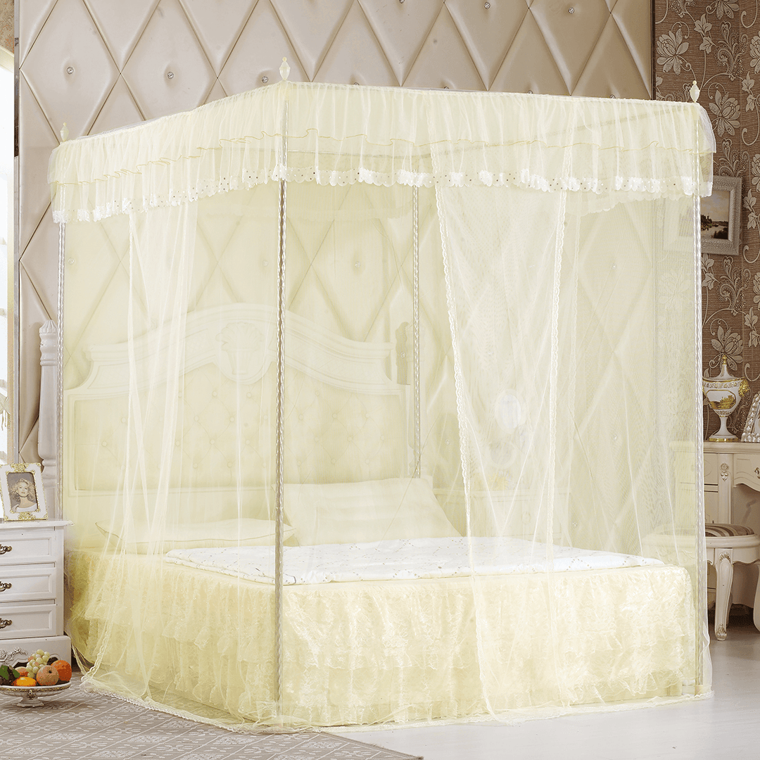 Lace Bed Netting Canopy Anti-Mosquito Net Four Corner Post Queen King Sizes for Bathroom Textile - MRSLM