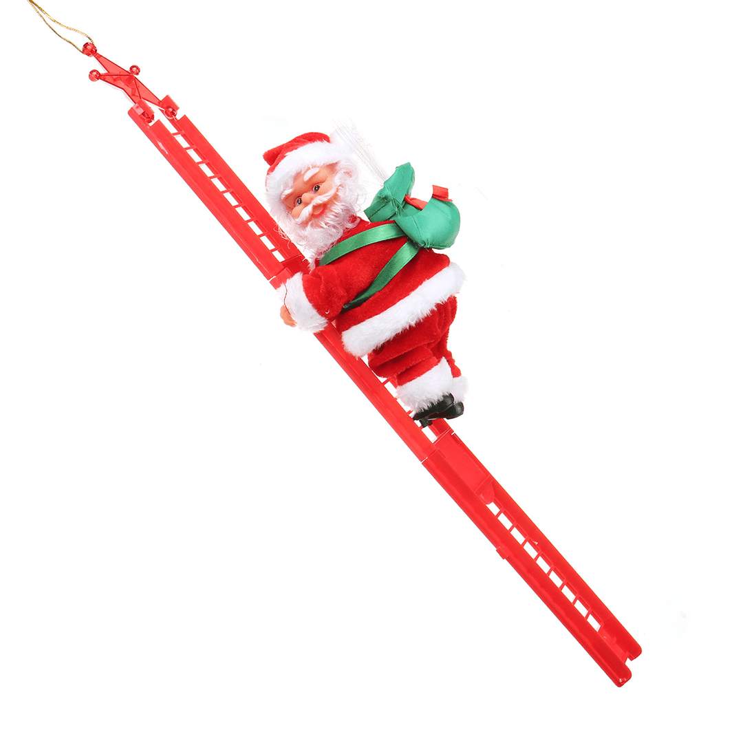 Electric Santa Claus Climbing Ladder Music Decor Christmas Tree Ornaments Gift - MRSLM