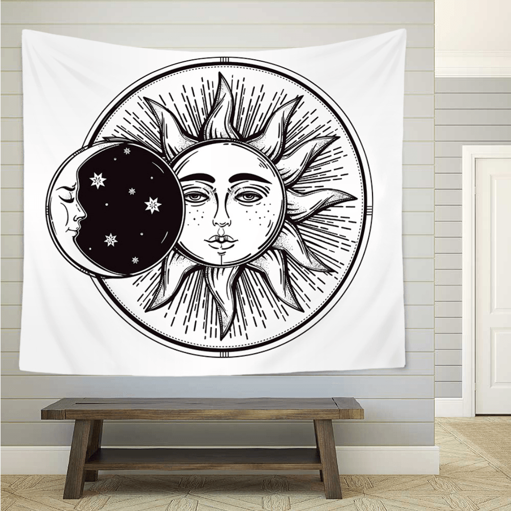 Vintage Bohemian Tarot Sun Pattern Tapestry Living Room Bedroom Wall Hanging Tapestry Art Decorations - MRSLM