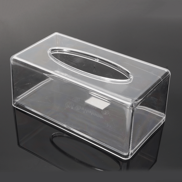 Acrylic Clear Transparent Tissue Box Cover Rectangular Holder Paper Storage Case - MRSLM