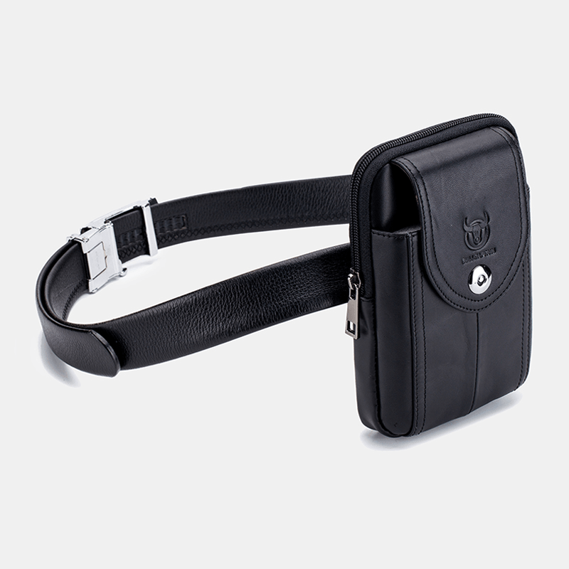 Bullcaptain Genuine Leather Phone Bag Waist Bag Business Bag for Men - MRSLM