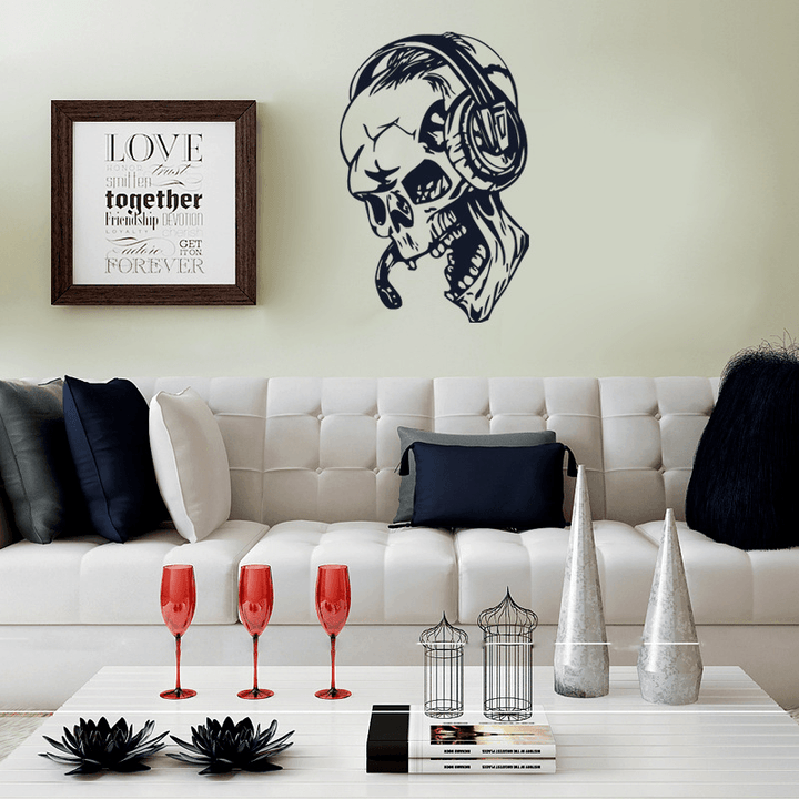 Hallowen Skull Head Showcase Glass Window Decor Wall Sticker Party House Home Decoration Creative Decal DIY Mural Wall Art Sticker - MRSLM