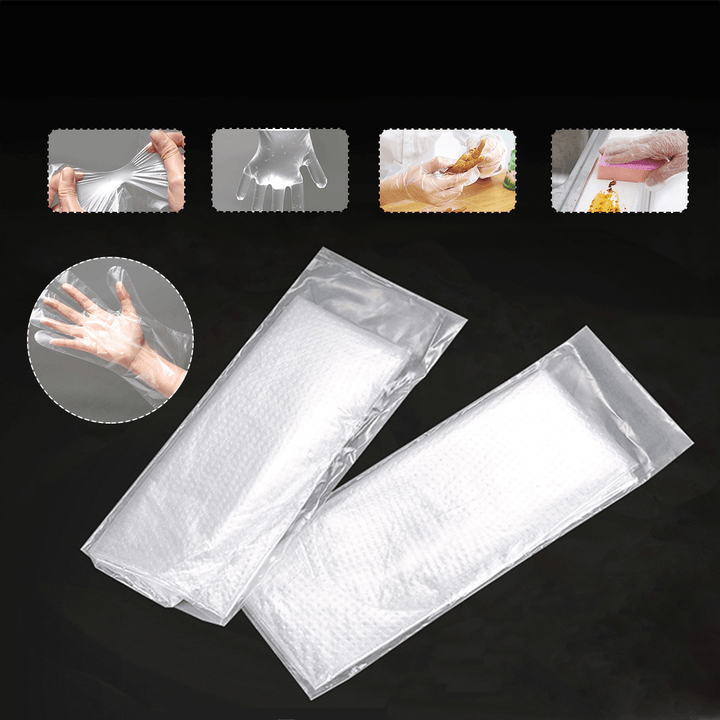 100PCS Food Grade Disposable Vinyl Gloves Anti-Static Plastic Gloves Home Outdoor Hiking Camping Gloves - MRSLM