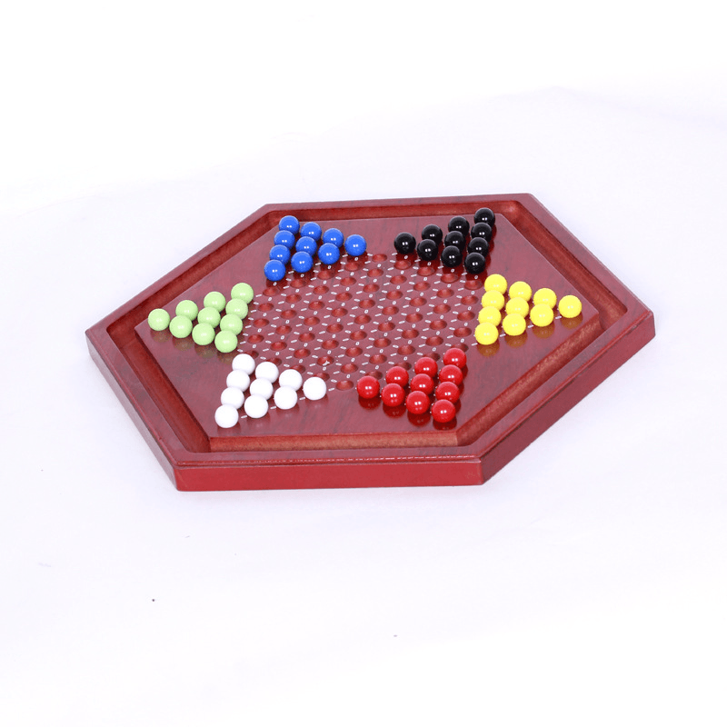 Children'S Educational Hexagonal Wooden Checker Board - MRSLM