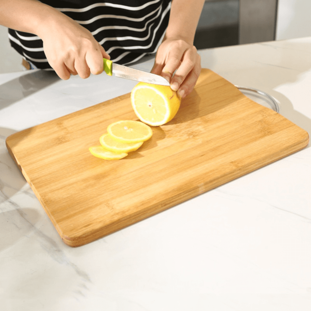 Wooden Chopping Board Bamboo Square Hangable Cutting Board Thick Natural Cutting Board for Kitchen Cooking Cutting Board - MRSLM