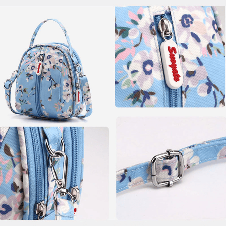 Women Waterproof Light Weight Small Mini Printed Pattern Shoulder Bag Crossbody Bag Phone Bag - MRSLM