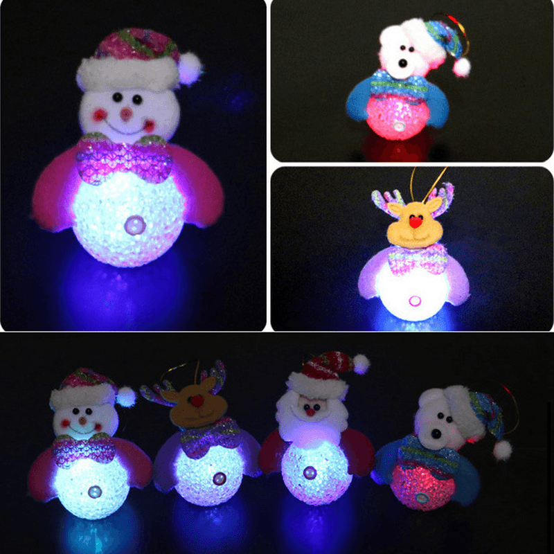 Christmas 2017 LED Lights Snowman Santa Claus Ornament Christmas Tree Party Decor Desktop Decoration - MRSLM