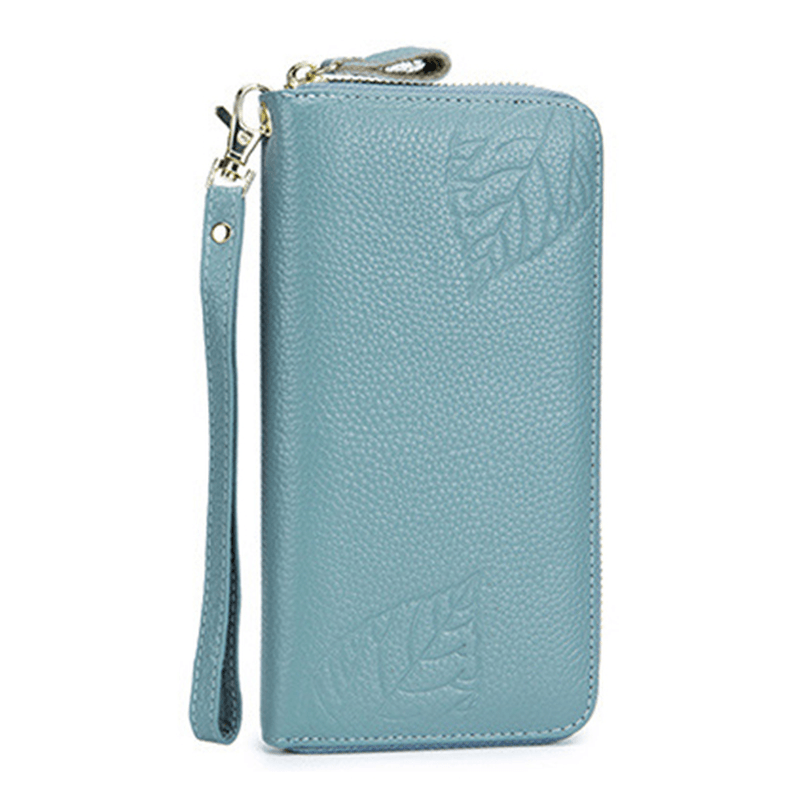 RFID Genuine Leather 6Inch Phone Bag Long Wallet - MRSLM