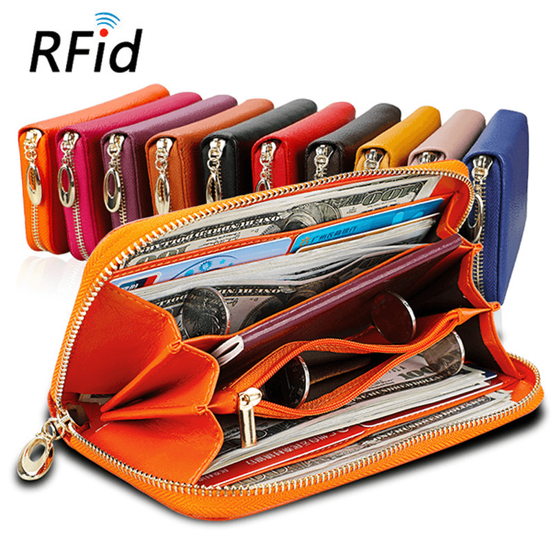 RFID Antimagnetic Genuine Leather Multi-Function Wallet - MRSLM