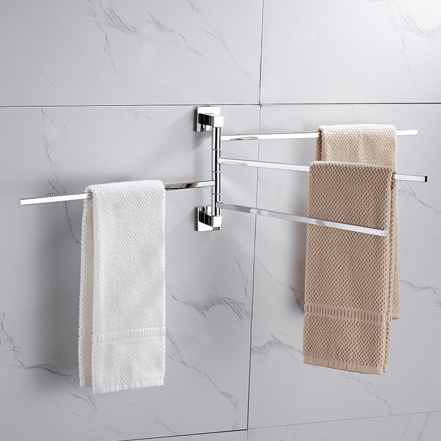 2/3/4 Poles Stainless Stainless Steel Rotating Towel Rack Bath Rail Hanger Towel Holder - MRSLM