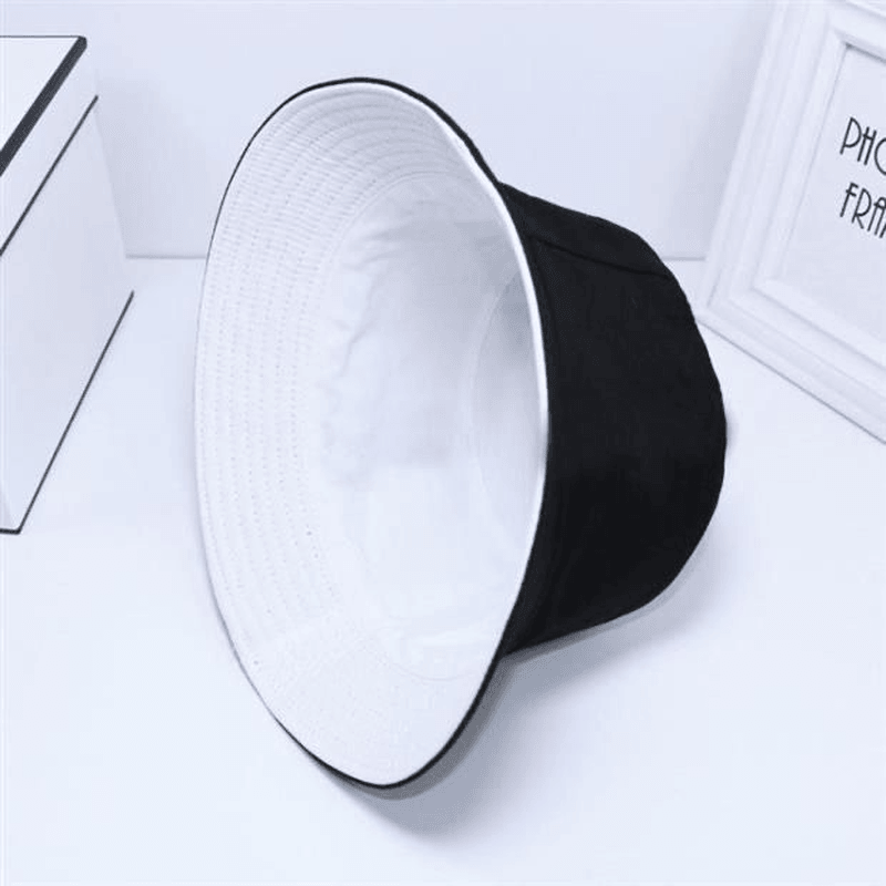 Hip-Hop Double-Sided Fisherman Hat Embroidered Summer Sun Hat Fisherman Hat Korean Trend Couple Fisherman Girl - MRSLM