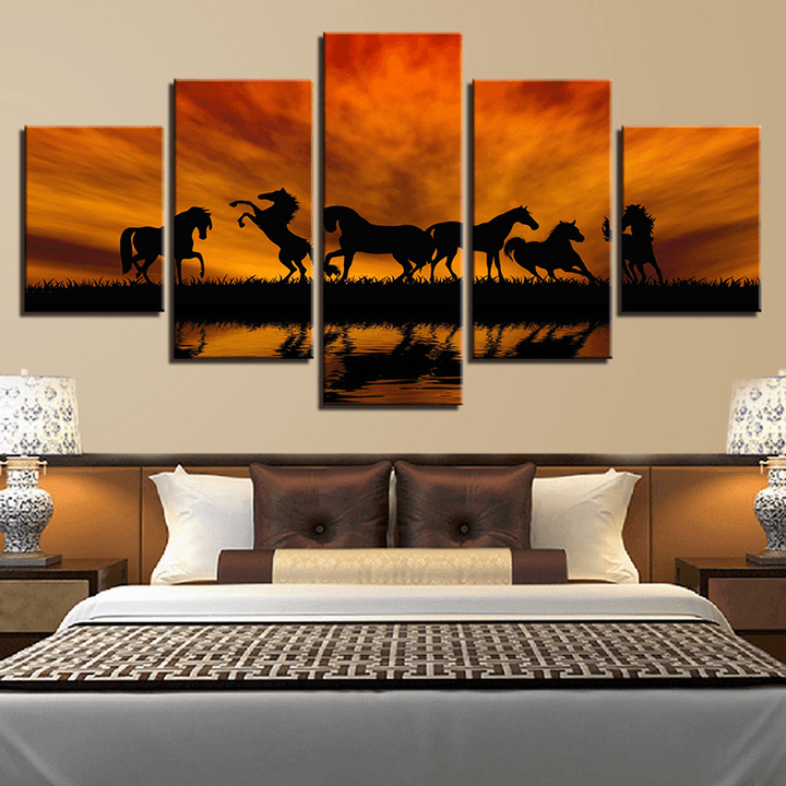 5PCS Large Huge Modern Wall Art Oil Painting Picture Print Unframed Home Decor Wall Sticker - MRSLM