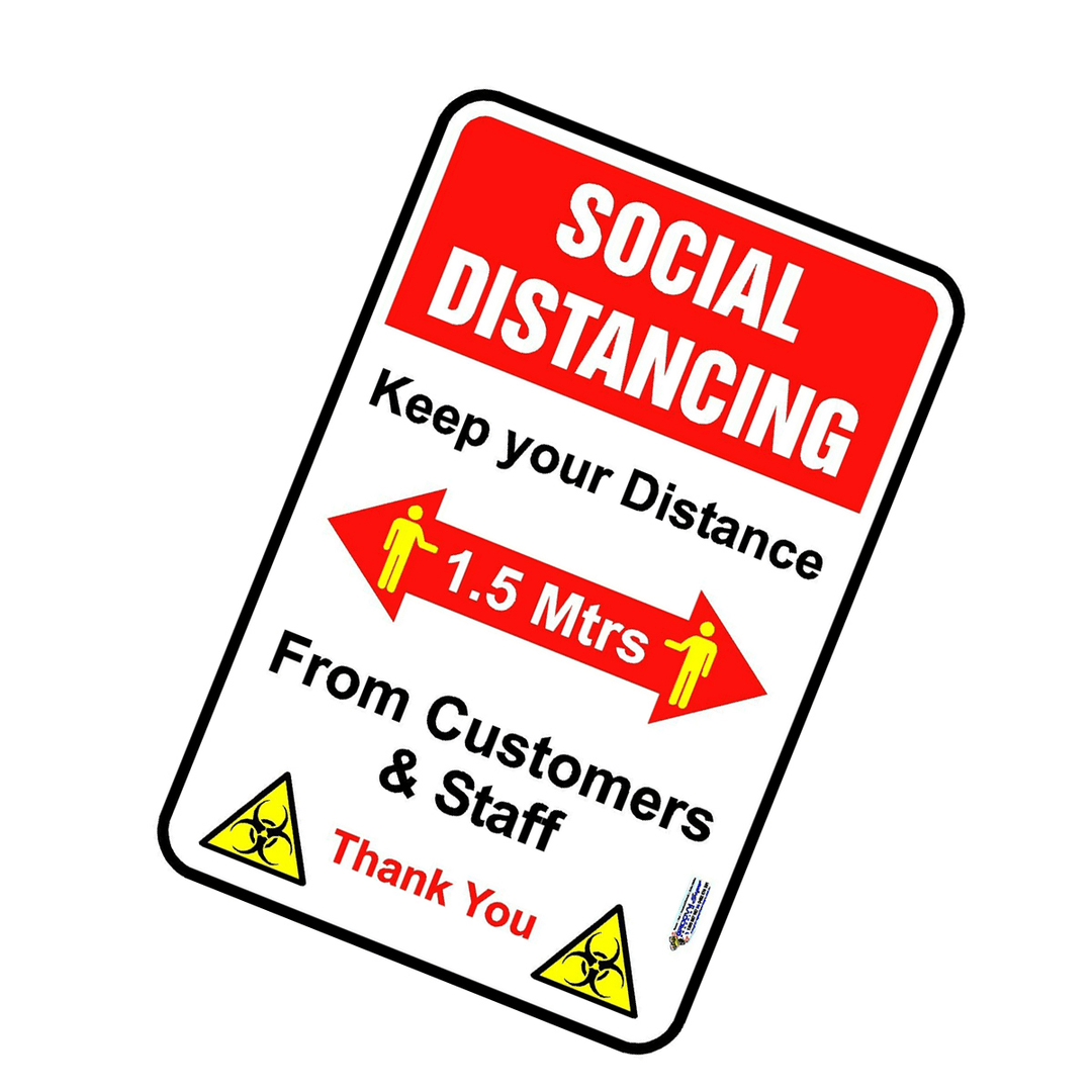 Social Distancing Floor Sticker Keep Away Warming 1.5M PVC Self Adhesive Safety - MRSLM