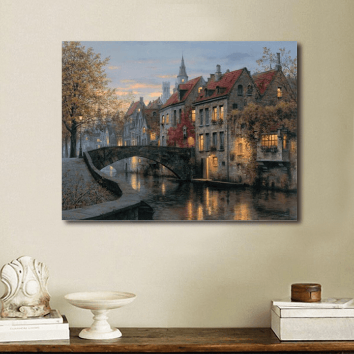 40X30Cm Cityscape River Print Art Paintings Picture Poster Home Wall Art - MRSLM