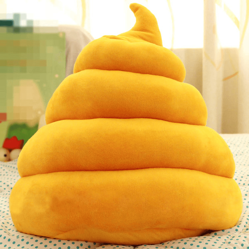 Funny Creative Brown Yellow Poo Shape Throw Pillow Bed Sofa Chair Plush Cushion - MRSLM