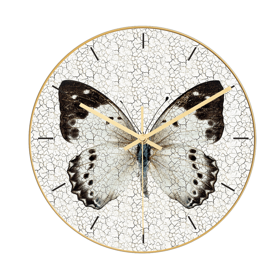 CC012 Creative Butterfly Pattern Wall Clock Mute Wall Clock Quartz Wall Clock for Home Office Decorations - MRSLM