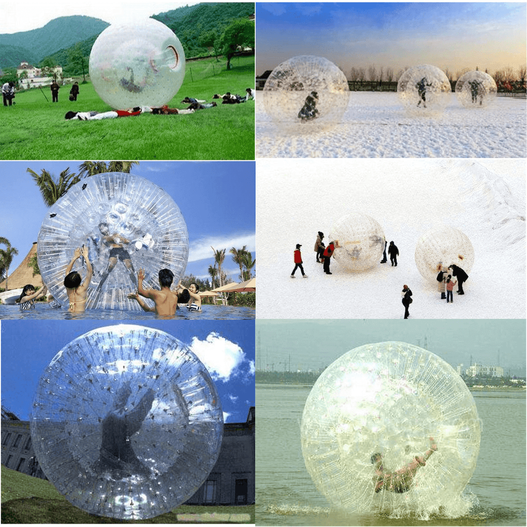 Outdoor Garden Yard 2.5M Inflating Zorb Ball Human Hamster Bumper Water Ball for Kids Adults - MRSLM