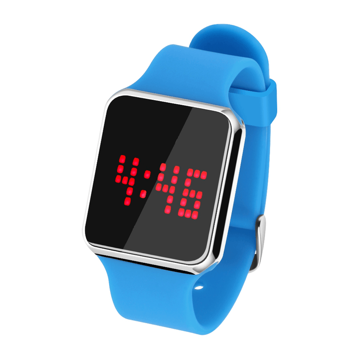 SENORS SN145 Dynamic LED Screen Alarm Calendar 12/24 Hour Luminous Waterproof Silicone Strap Digital Watch - MRSLM