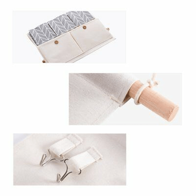 Cotton Linen Door Wall Home Hanging Bag Hanger Organizer Storage Pouch 7 Desktop Organizer - MRSLM