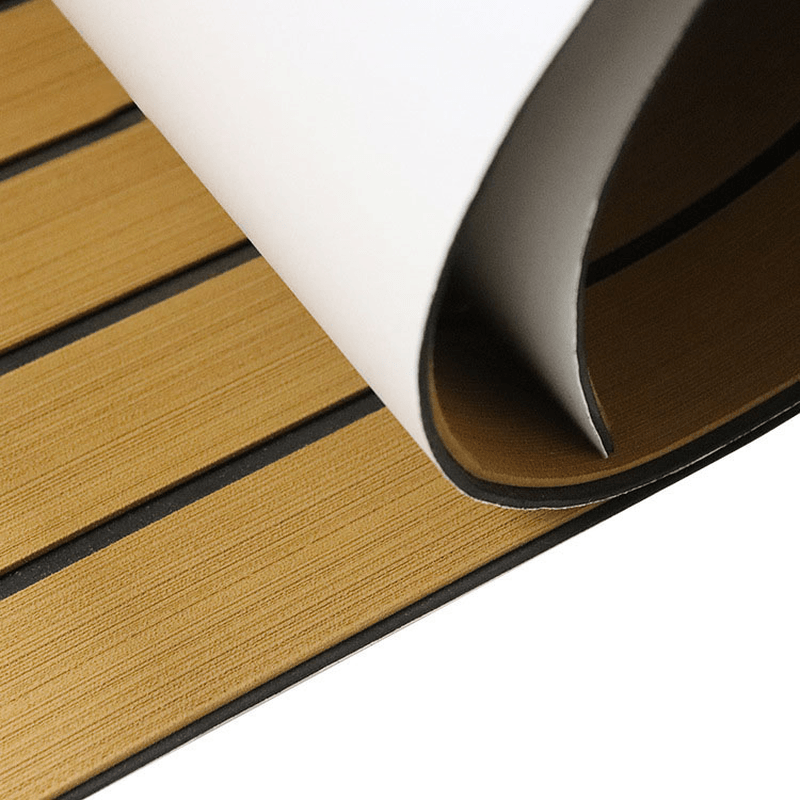 240X60X0.5Cm EVA Boat Flooring Pad Faux Teak Decking Sheet Non-Slip Self-Adhesive Kayaks Mat Outdoor Boating - MRSLM