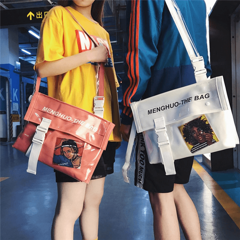 Men and Women Jelly Hip-Hop Crossbody Bag Cover Shoulder Bag - MRSLM