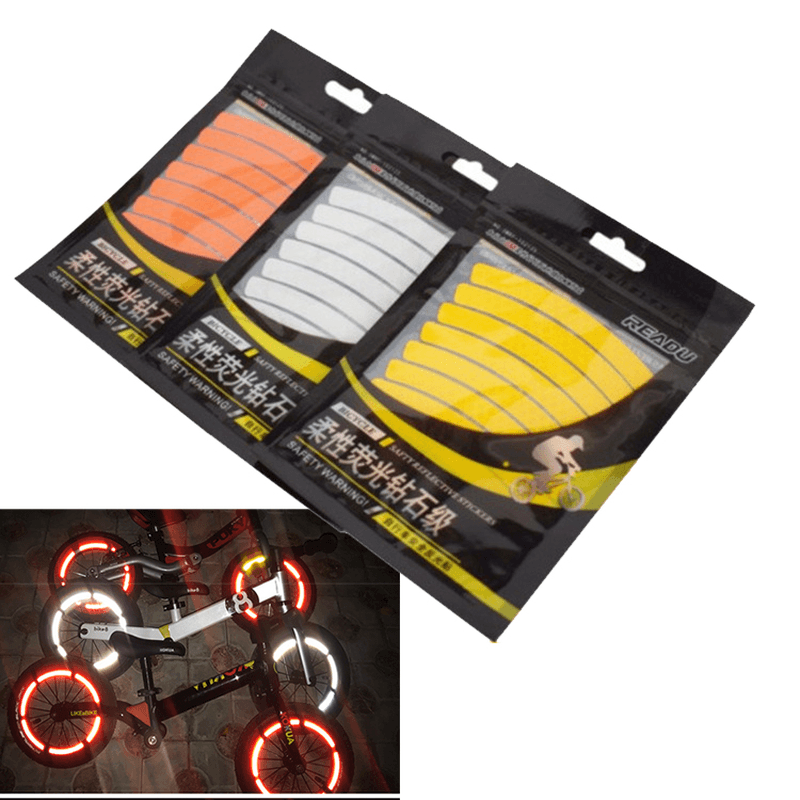 BIKIGHT Children Balance Bike Rim Reflective Stickers 3M Reflective Tape Bike Accessories - MRSLM