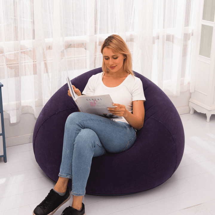 110X85Cm Large Inflatable Chair Bean Bag PVC Indoor/Outdoor Garden Furniture Lounge Adult Lazy Sofa No Filler Folding Bed - MRSLM